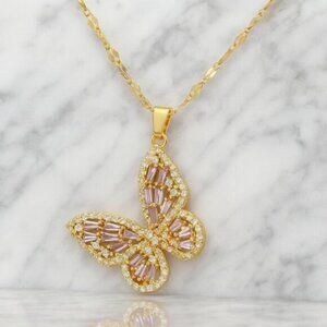 "Bloom" Lilac Butterfly Necklace